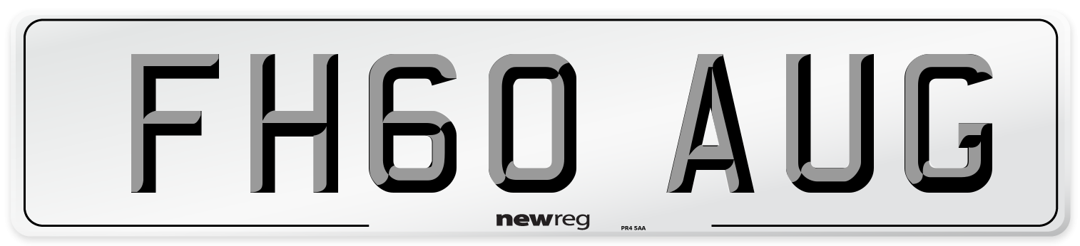 FH60 AUG Number Plate from New Reg